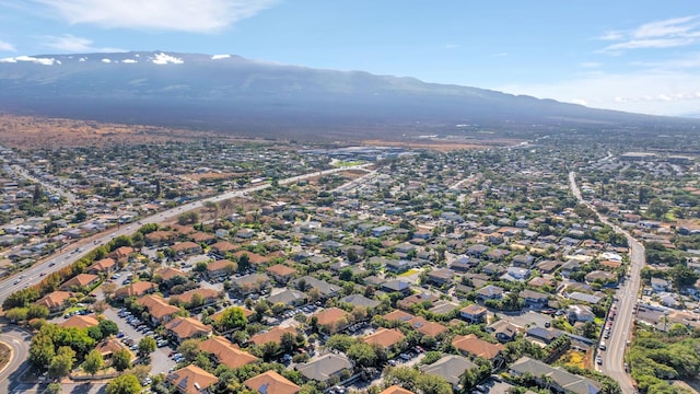 aerial view with a mountain view