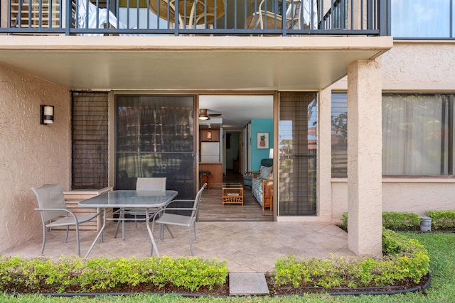 view of patio / terrace featuring a balcony