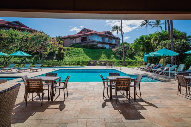 view of pool with a patio area