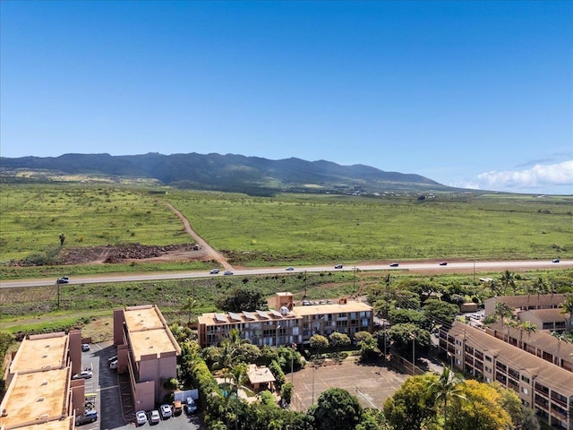 drone / aerial view with a mountain view