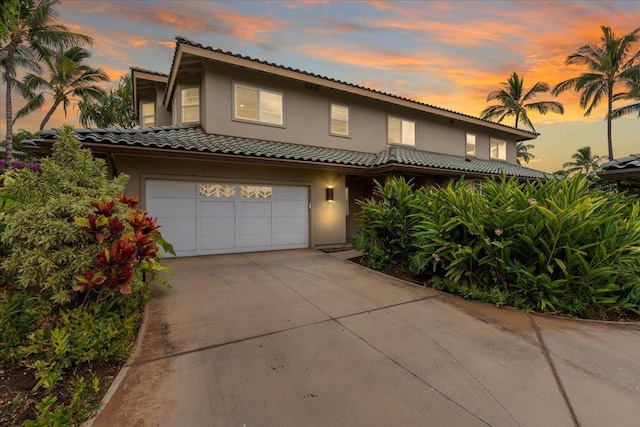 view of front of house featuring a garage