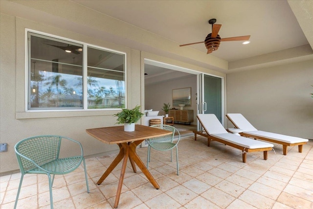 view of patio / terrace with ceiling fan