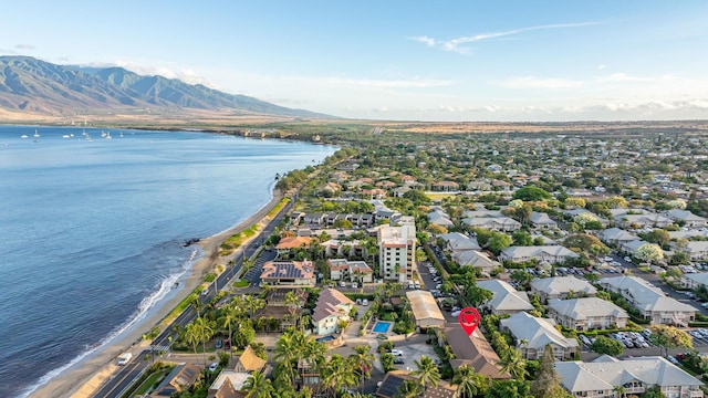 34 Wailana Pl Unit 201, Kihei, HI 96753 - aerial view of property and surrounding area with a water and mountain view and nearby suburban area
