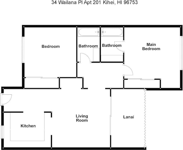 34 Wailana Pl Unit 201, Kihei, HI 96753 - view of room layout