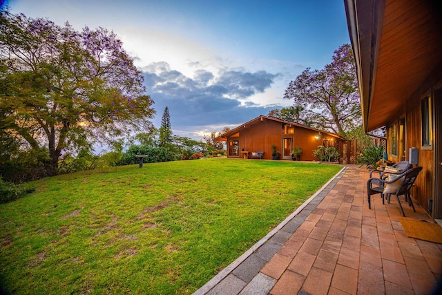 view of yard with a patio area