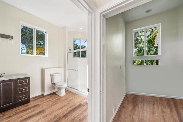 425 Kaukini Loop, Wailuku, HI 96793 - bathroom with wood finished floors, toilet, vanity, and plenty of natural light