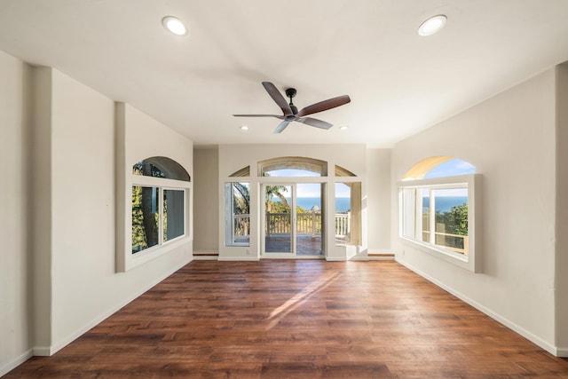 425 Kaukini Loop, Wailuku, HI 96793 - empty room featuring recessed lighting, baseboards, a ceiling fan, and wood finished floors