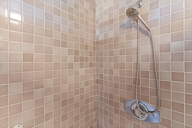 interior details featuring tiled shower