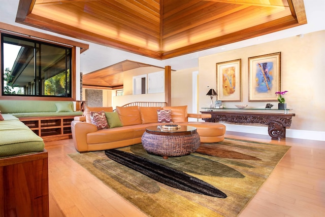 living room with wood-type flooring