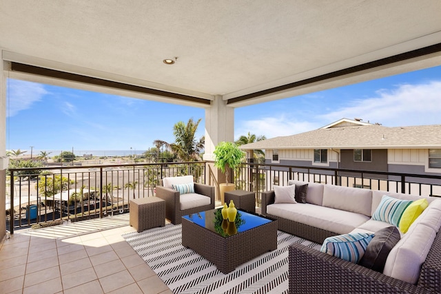 view of patio / terrace with outdoor lounge area and a balcony