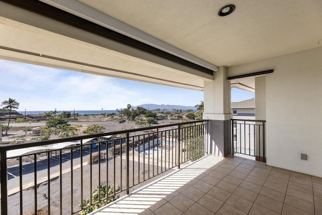 balcony with a mountain view