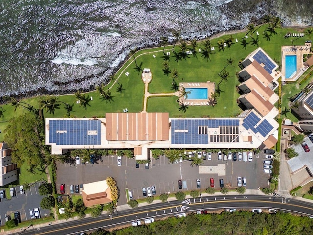 70 Hauoli St Unit 217, Wailuku, HI 96793 - aerial view of property and surrounding area featuring a pool area