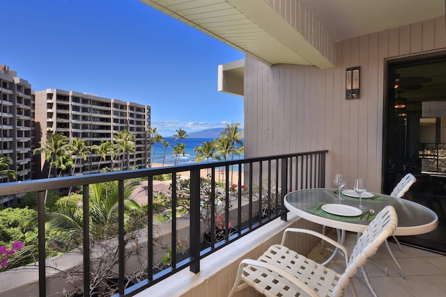 balcony with a water view