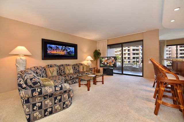 view of carpeted living room