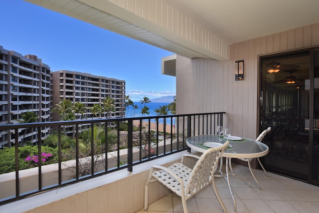 balcony with a mountain view