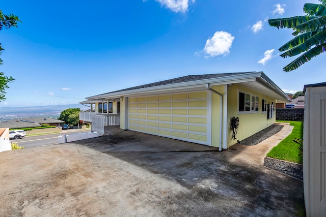 view of garage