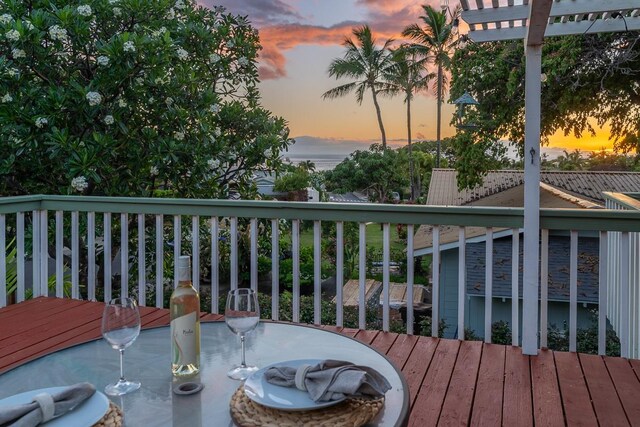 view of deck at dusk