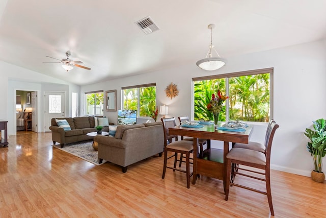 40 Hoola Lei Pl, Kihei, HI 96753 - living room featuring healthy amount of natural light, light wood-style flooring, lofted ceiling, ceiling fan, and baseboards