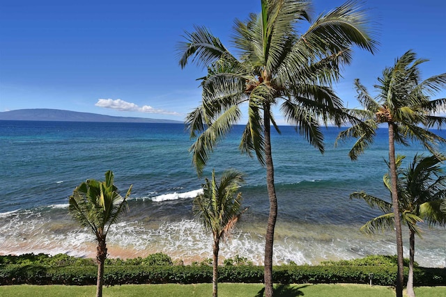 property view of water featuring a mountain view