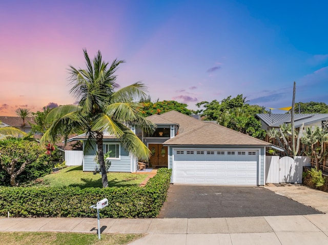 single story home featuring a garage