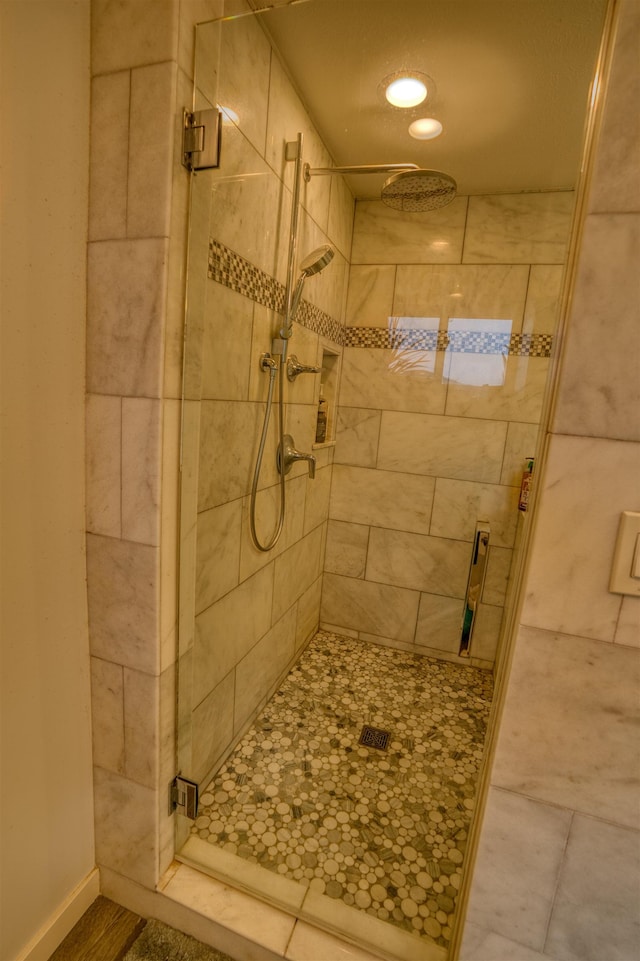 full bathroom featuring a shower stall