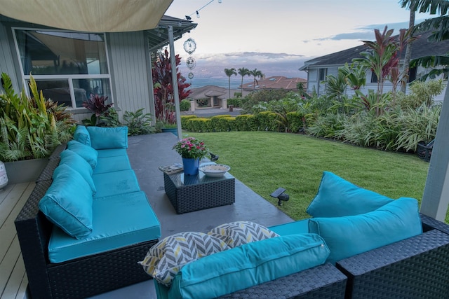 view of patio / terrace featuring an outdoor living space