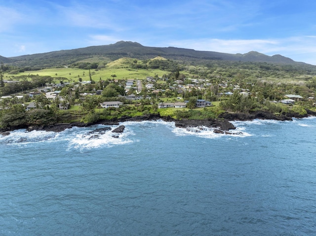 aerial view with a mountain view