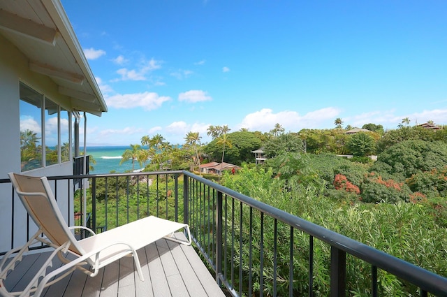 balcony with a water view