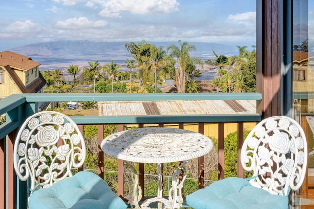 balcony with a mountain view