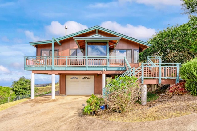 beach home with a garage