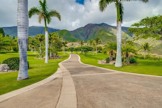 view of property's community with a mountain view