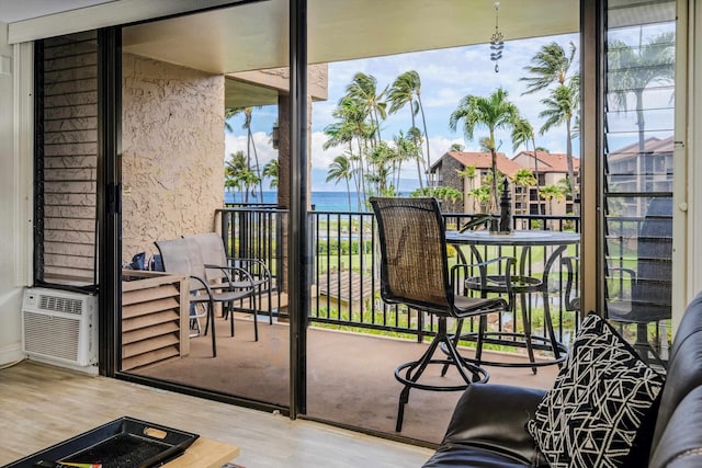 balcony with a water view