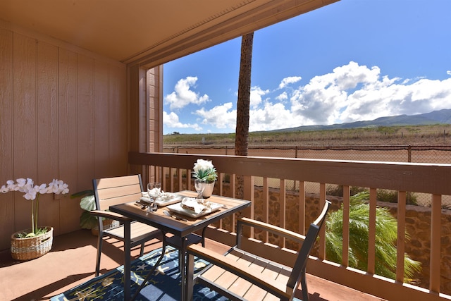 balcony with a mountain view