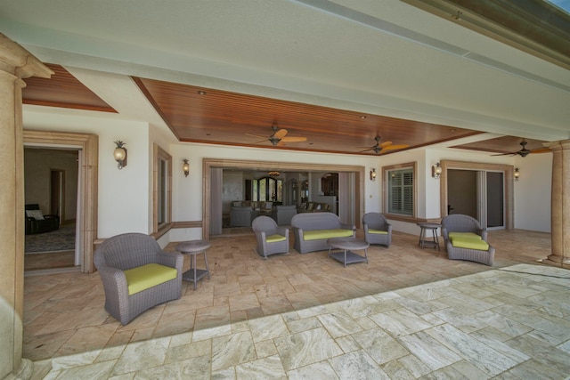 view of patio / terrace with ceiling fan