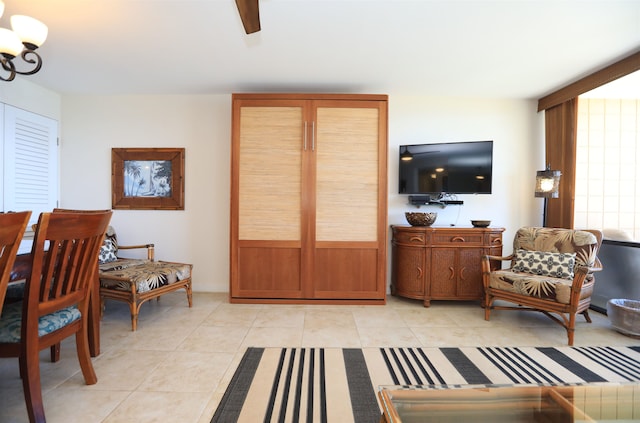 view of tiled living room