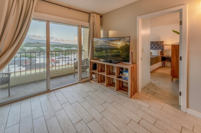 interior space featuring light wood-type flooring