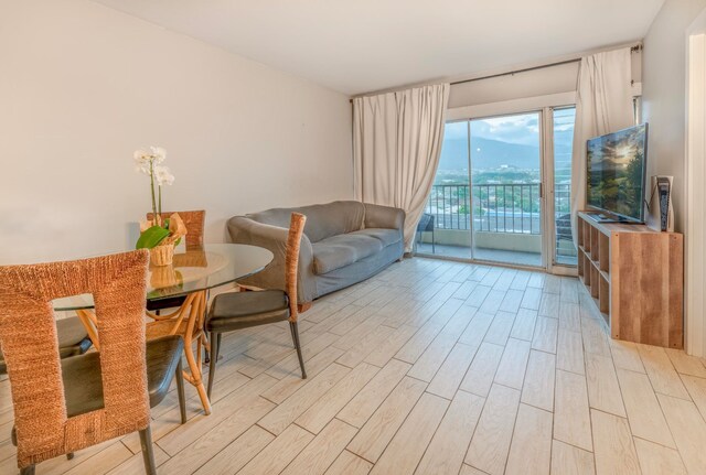 sitting room featuring light hardwood / wood-style floors