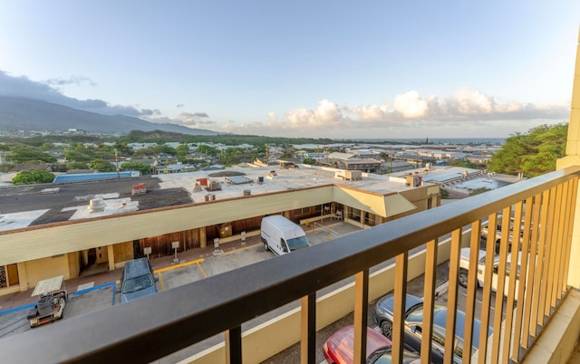 balcony with a mountain view