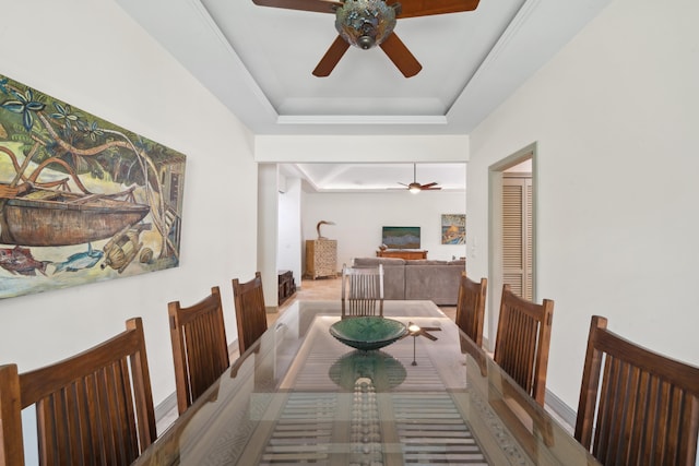 70 Pukolu Way, Kihei, HI 96753 - dining room with a ceiling fan and a raised ceiling