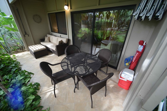 view of patio with outdoor dining area