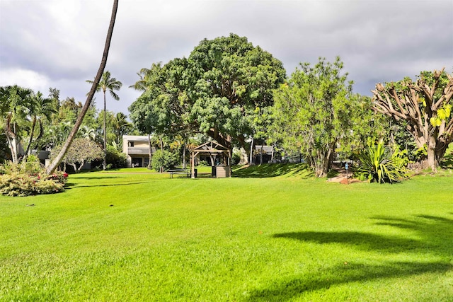 view of yard featuring a gazebo