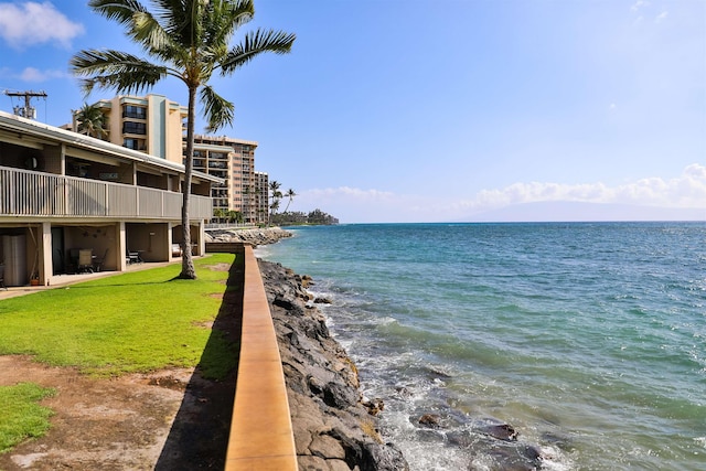 property view of water with a view of the beach