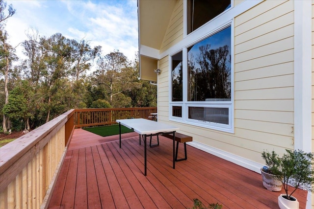 view of wooden deck