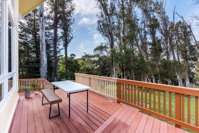 view of wooden deck