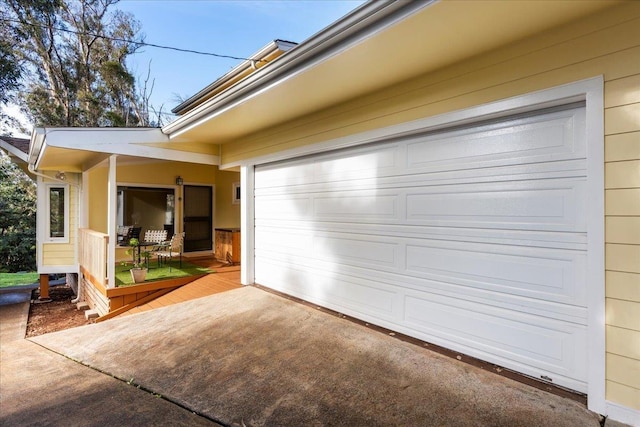 view of garage