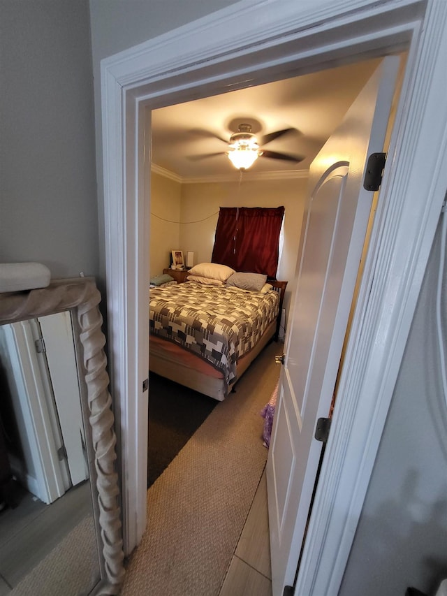2170 Kahookele St, Wailuku, HI 96793 - bedroom with a ceiling fan and ornamental molding
