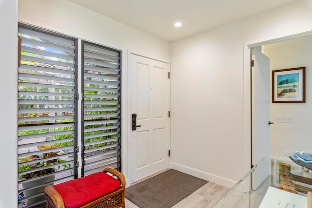 entrance foyer featuring light hardwood / wood-style floors