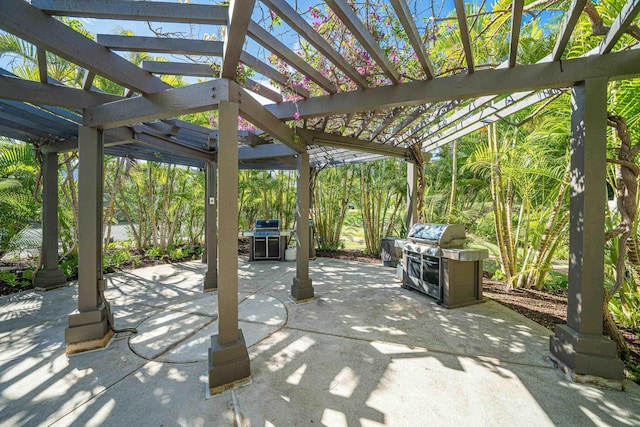 view of patio with a pergola