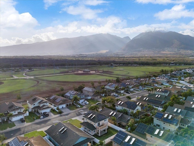 drone / aerial view with a mountain view