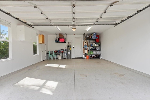 garage with electric water heater